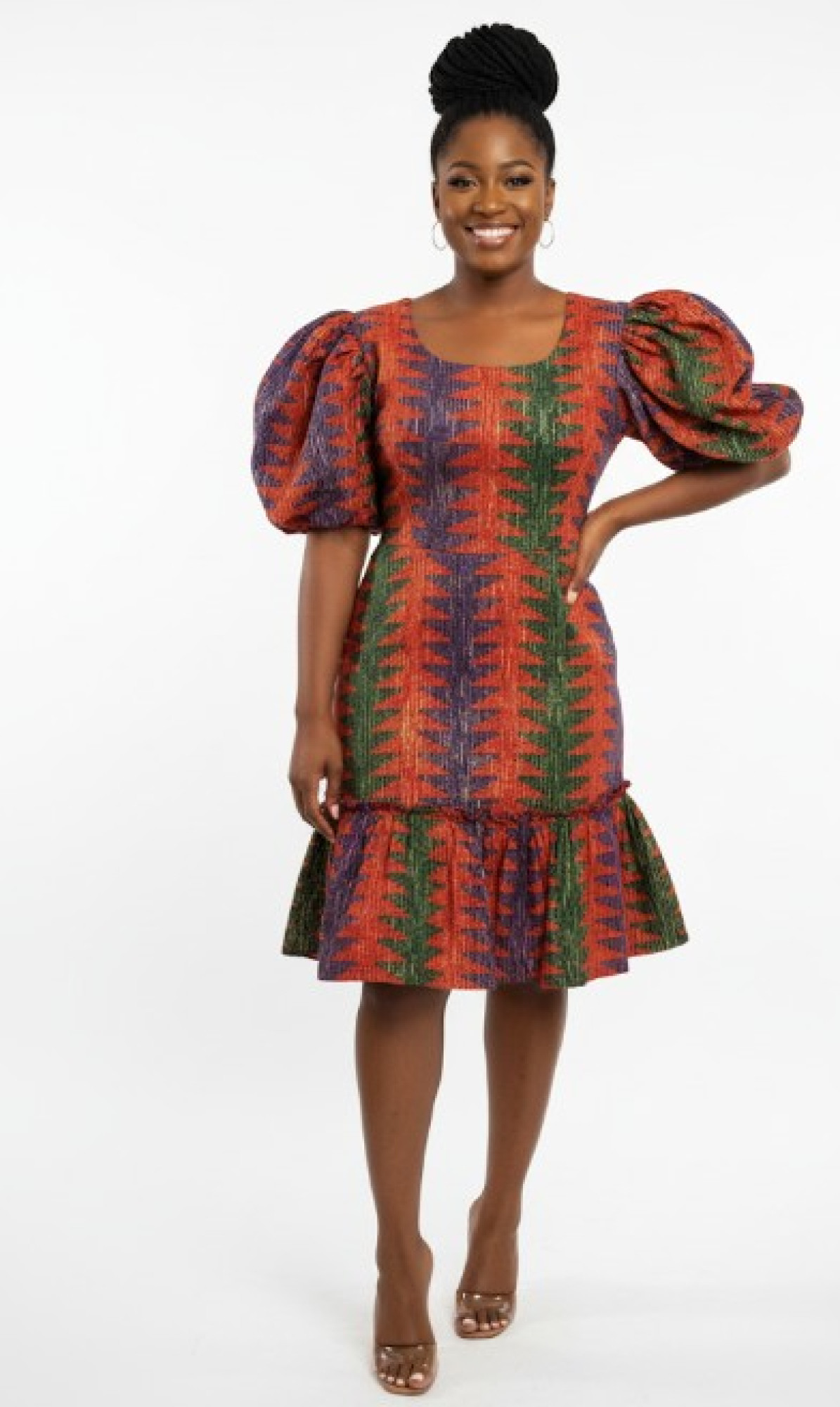  Ankara Prism Tailored Dress