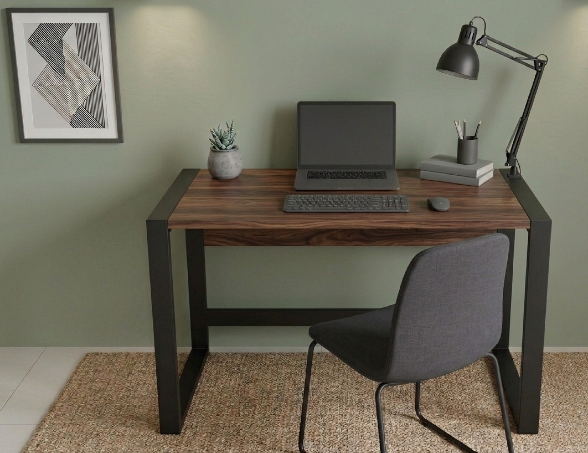 UrbanEdge Walnut Modern Desk